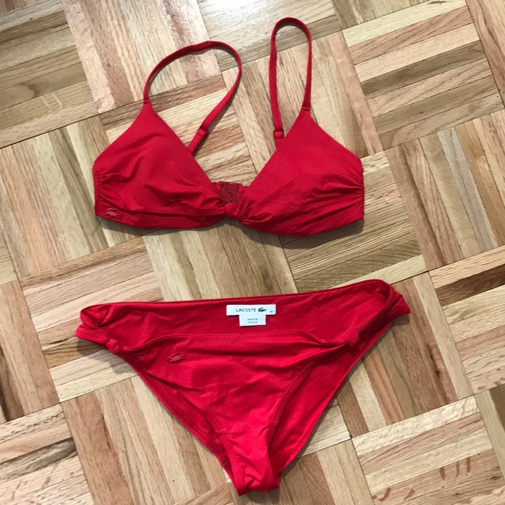 Lacoste Red Bikini Swimsuit Size 36
